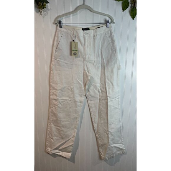Dockers Womens Carpenter Pants High Straight Fit Linen Blend Size 33 - Picture 10 of 16
